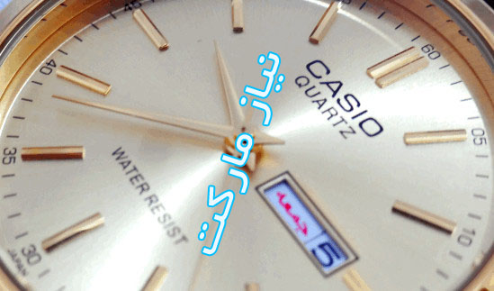 MTP-1183Q-9A خرید اینترنتی ساعت مچی بند چرم کاسیو صفحه طلایی