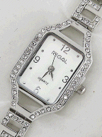 ساعت مجلسی زنانه رگال REGAL اصل به همراه دستبند نگین دار نقره ای